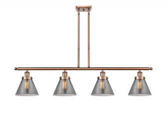 Cone - 4 Light - 48 inch - Antique Copper - Stem Hung - Island Light (3442|916-4I-AC-G43)