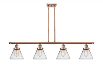 Cone - 4 Light - 48 inch - Antique Copper - Stem Hung - Island Light (3442|916-4I-AC-G42)