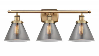 Cone - 3 Light - 28 inch - Brushed Brass - Bath Vanity Light (3442|916-3W-BB-G43-LED)
