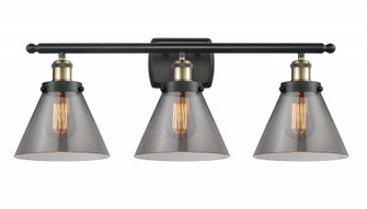 Cone - 3 Light - 28 inch - Black Antique Brass - Bath Vanity Light (3442|916-3W-BAB-G43-LED)
