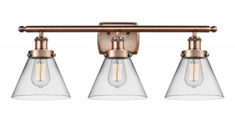 Cone - 3 Light - 28 inch - Antique Copper - Bath Vanity Light (3442|916-3W-AC-G42-LED)