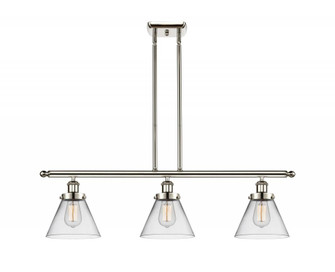 Cone - 3 Light - 36 inch - Polished Nickel - Stem Hung - Island Light (3442|916-3I-PN-G42-LED)