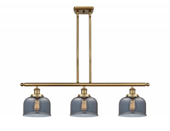 Bell - 3 Light - 36 inch - Brushed Brass - Stem Hung - Island Light (3442|916-3I-BB-G73)