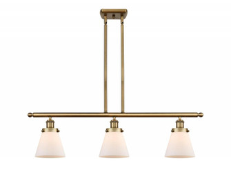 Cone - 3 Light - 36 inch - Brushed Brass - Stem Hung - Island Light (3442|916-3I-BB-G61-LED)