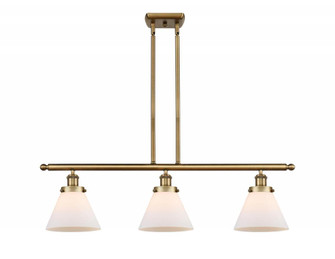 Cone - 3 Light - 36 inch - Brushed Brass - Stem Hung - Island Light (3442|916-3I-BB-G41)