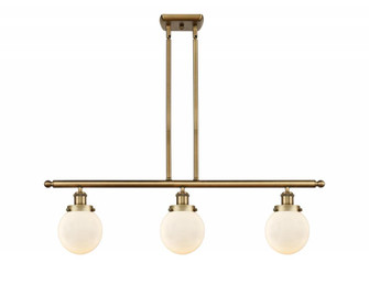 Beacon - 3 Light - 36 inch - Brushed Brass - Stem Hung - Island Light (3442|916-3I-BB-G201-6-LED)