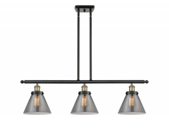 Cone - 3 Light - 36 inch - Black Antique Brass - Stem Hung - Island Light (3442|916-3I-BAB-G43-LED)