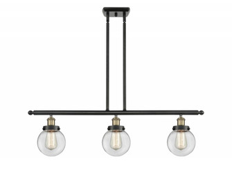Beacon - 3 Light - 36 inch - Black Antique Brass - Stem Hung - Island Light (3442|916-3I-BAB-G202-6-LED)