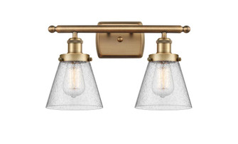Cone - 2 Light - 16 inch - Brushed Brass - Bath Vanity Light (3442|916-2W-BB-G64)
