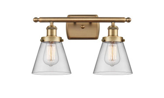 Cone - 2 Light - 16 inch - Brushed Brass - Bath Vanity Light (3442|916-2W-BB-G62-LED)