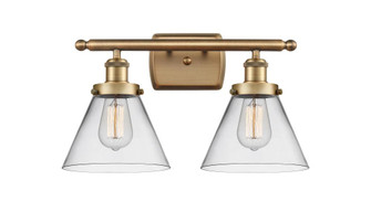 Cone - 2 Light - 18 inch - Brushed Brass - Bath Vanity Light (3442|916-2W-BB-G42-LED)