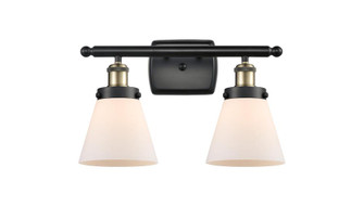 Cone - 2 Light - 16 inch - Black Antique Brass - Bath Vanity Light (3442|916-2W-BAB-G61-LED)