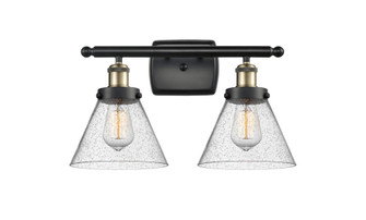 Cone - 2 Light - 18 inch - Black Antique Brass - Bath Vanity Light (3442|916-2W-BAB-G44-LED)