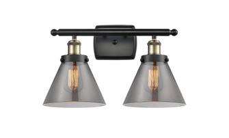 Cone - 2 Light - 18 inch - Black Antique Brass - Bath Vanity Light (3442|916-2W-BAB-G43-LED)