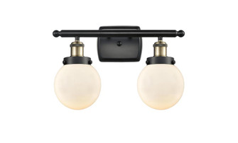 Beacon - 2 Light - 16 inch - Black Antique Brass - Bath Vanity Light (3442|916-2W-BAB-G201-6-LED)