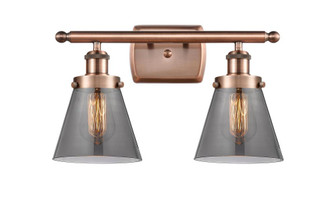 Cone - 2 Light - 16 inch - Antique Copper - Bath Vanity Light (3442|916-2W-AC-G63)