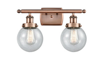 Beacon - 2 Light - 16 inch - Antique Copper - Bath Vanity Light (3442|916-2W-AC-G204-6-LED)