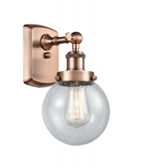 Beacon - 1 Light - 6 inch - Antique Copper - Sconce (3442|916-1W-AC-G204-6-LED)