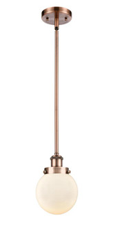 Beacon - 1 Light - 6 inch - Antique Copper - Mini Pendant (3442|916-1S-AC-G201-6-LED)