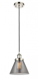 Cone - 1 Light - 8 inch - Polished Nickel - Cord hung - Mini Pendant (3442|916-1P-PN-G43-LED)