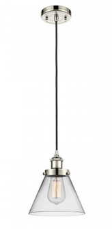 Cone - 1 Light - 8 inch - Polished Nickel - Cord hung - Mini Pendant (3442|916-1P-PN-G42)
