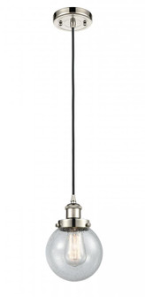 Beacon - 1 Light - 6 inch - Polished Nickel - Cord hung - Mini Pendant (3442|916-1P-PN-G204-6)
