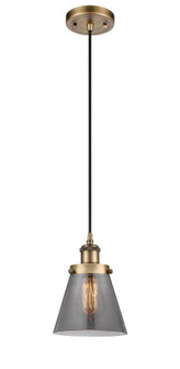 Cone - 1 Light - 6 inch - Brushed Brass - Cord hung - Mini Pendant (3442|916-1P-BB-G63)