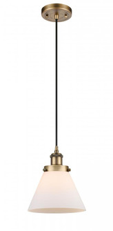 Cone - 1 Light - 8 inch - Brushed Brass - Cord hung - Mini Pendant (3442|916-1P-BB-G41)