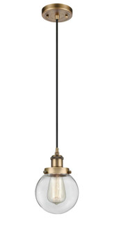 Beacon - 1 Light - 6 inch - Brushed Brass - Cord hung - Mini Pendant (3442|916-1P-BB-G202-6-LED)