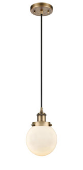 Beacon - 1 Light - 6 inch - Brushed Brass - Cord hung - Mini Pendant (3442|916-1P-BB-G201-6)