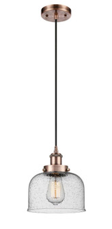 Bell - 1 Light - 8 inch - Antique Copper - Cord hung - Mini Pendant (3442|916-1P-AC-G74-LED)
