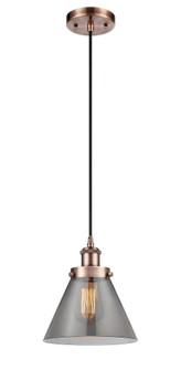 Cone - 1 Light - 8 inch - Antique Copper - Cord hung - Mini Pendant (3442|916-1P-AC-G43)