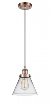 Cone - 1 Light - 8 inch - Antique Copper - Cord hung - Mini Pendant (3442|916-1P-AC-G42)