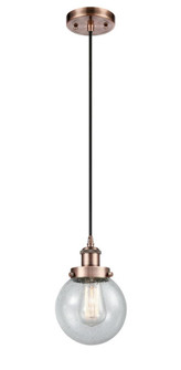 Beacon - 1 Light - 6 inch - Antique Copper - Cord hung - Mini Pendant (3442|916-1P-AC-G204-6)