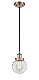 Beacon - 1 Light - 6 inch - Antique Copper - Cord hung - Mini Pendant (3442|916-1P-AC-G202-6-LED)