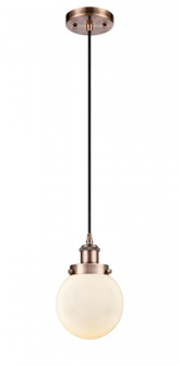 Beacon - 1 Light - 6 inch - Antique Copper - Cord hung - Mini Pendant (3442|916-1P-AC-G201-6-LED)