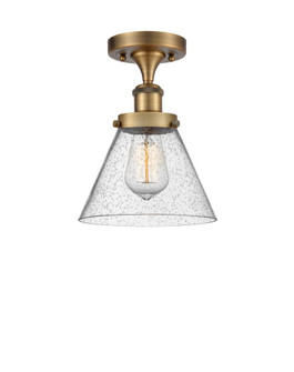 Cone - 1 Light - 8 inch - Brushed Brass - Semi-Flush Mount (3442|916-1C-BB-G44-LED)