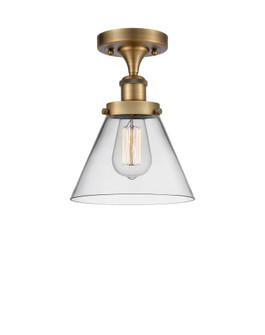 Cone - 1 Light - 8 inch - Brushed Brass - Semi-Flush Mount (3442|916-1C-BB-G42)