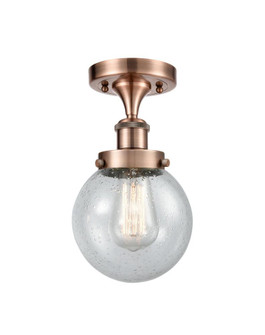 Beacon - 1 Light - 6 inch - Antique Copper - Semi-Flush Mount (3442|916-1C-AC-G204-6-LED)