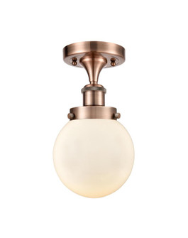 Beacon - 1 Light - 6 inch - Antique Copper - Semi-Flush Mount (3442|916-1C-AC-G201-6-LED)