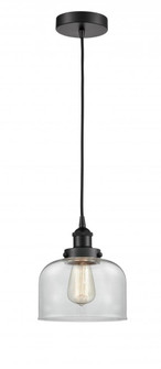 Bell - 1 Light - 8 inch - Matte Black - Cord hung - Mini Pendant (3442|616-1PH-BK-G72-LED)