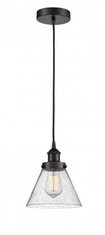 Cone - 1 Light - 8 inch - Matte Black - Cord hung - Mini Pendant (3442|616-1PH-BK-G44-LED)