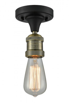 Bare Bulb - 1 Light - 5 inch - Black Antique Brass - Semi-Flush Mount (3442|517-1C-BAB-LED)