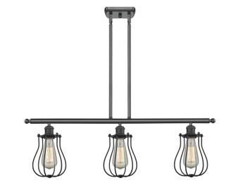 Muselet - 3 Light - 36 inch - Matte Black - Stem hung - Island Light (3442|516-3I-BK-CE513-BK-LED)