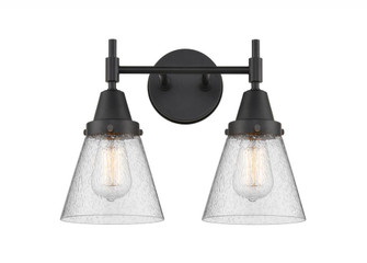 Cone - 2 Light - 15 inch - Matte Black - Bath Vanity Light (3442|447-2W-BK-G64-LED)