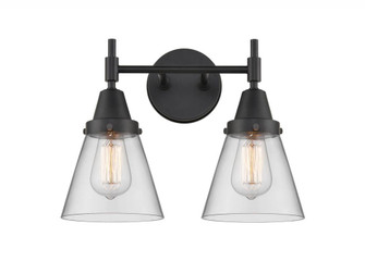 Cone - 2 Light - 15 inch - Matte Black - Bath Vanity Light (3442|447-2W-BK-G62-LED)