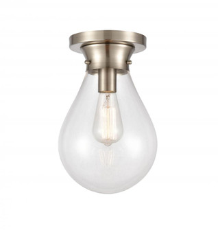 Genesis - 1 Light - 8 inch - Satin Nickel - Flush Mount (3442|414-1F-SN-G4142-8)