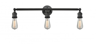 Bare Bulb - 3 Light - 30 inch - Matte Black - Bath Vanity Light (3442|205-BK-LED)