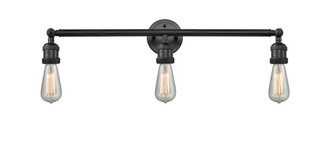 Bare Bulb - 3 Light - 30 inch - Matte Black - Bath Vanity Light (3442|205-BK)