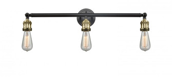 Bare Bulb - 3 Light - 30 inch - Black Antique Brass - Bath Vanity Light (3442|205-BAB-LED)